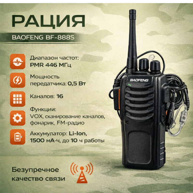 Рация с наушниками